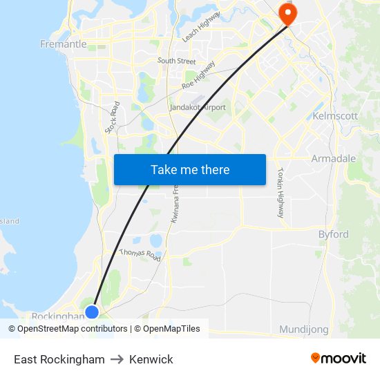 East Rockingham to Kenwick map