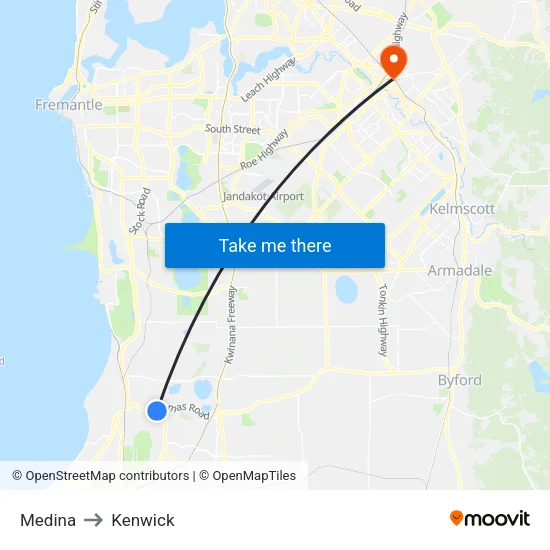 Medina to Kenwick map