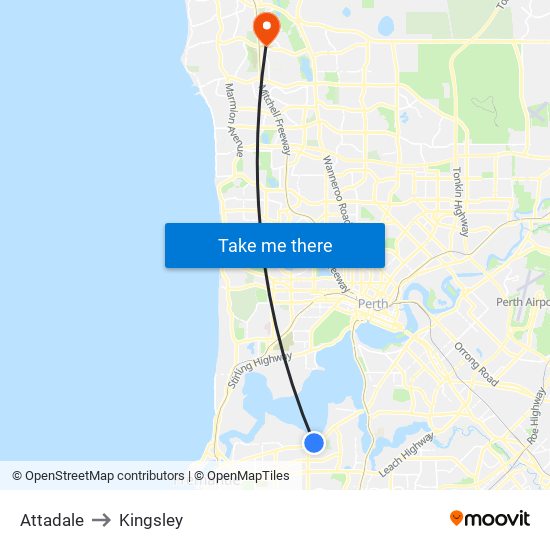 Attadale to Kingsley map