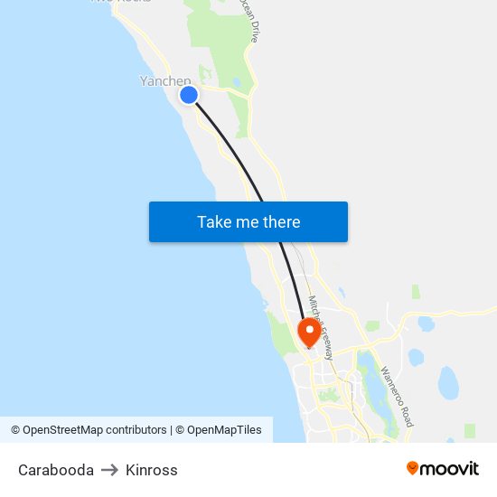 Carabooda to Kinross map