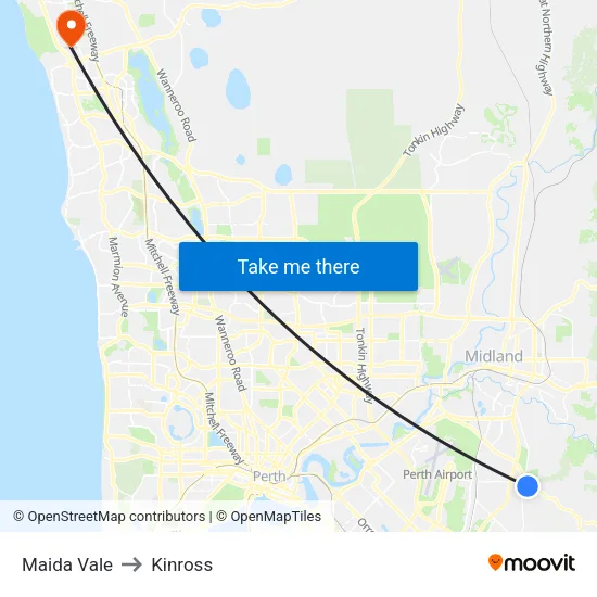 Maida Vale to Kinross map