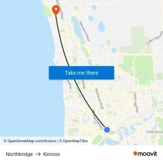 Northbridge to Kinross map