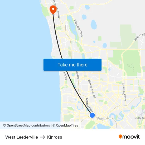 West Leederville to Kinross map