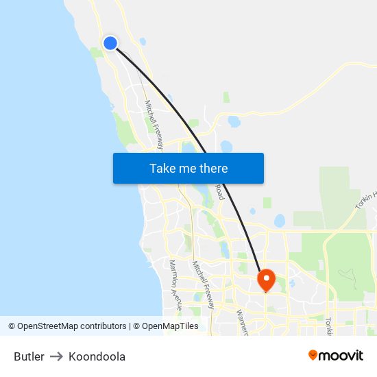 Butler to Koondoola map