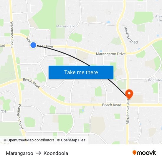 Marangaroo to Koondoola map