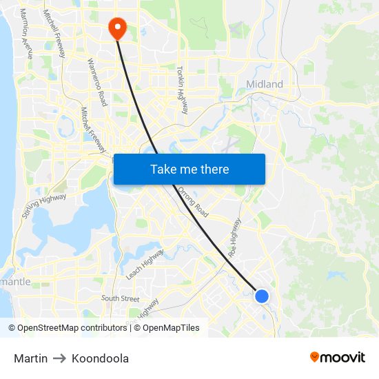 Martin to Koondoola map