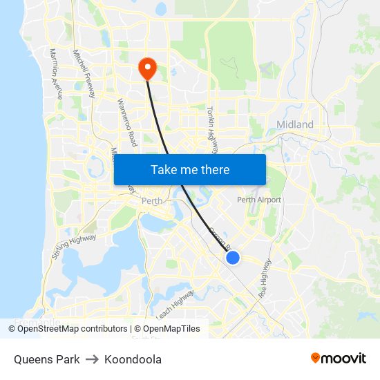 Queens Park to Koondoola map