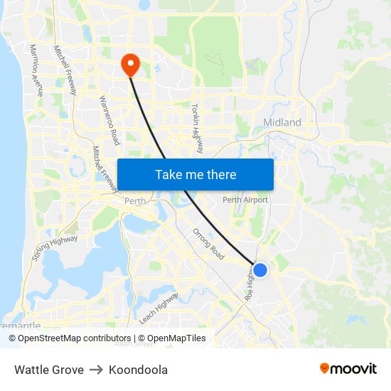 Wattle Grove to Koondoola map