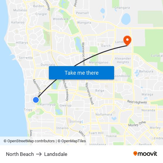 North Beach to Landsdale map