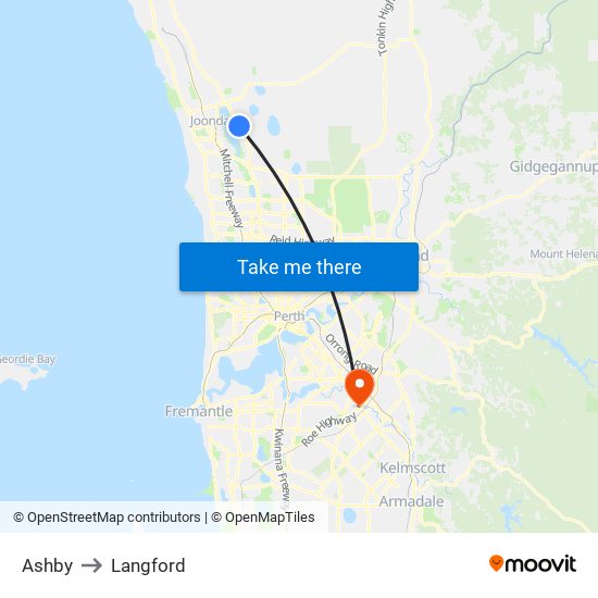 Ashby to Langford map