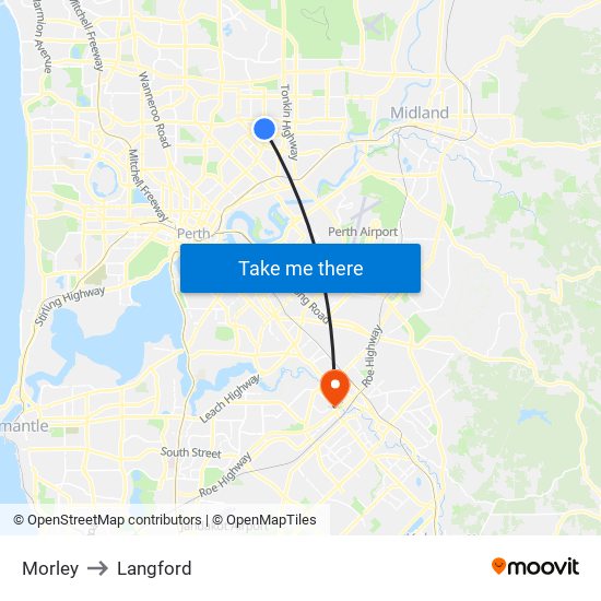 Morley to Langford map