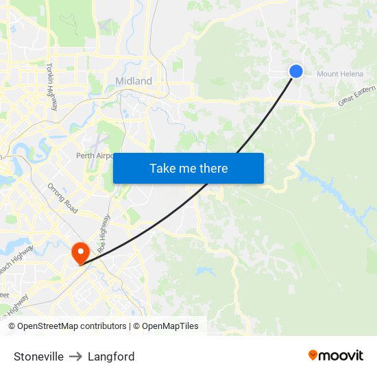 Stoneville to Langford map