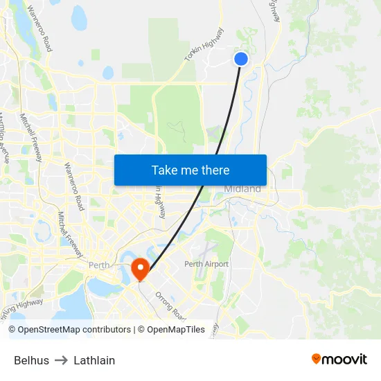 Belhus to Lathlain map