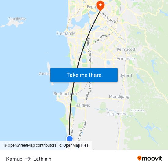 Karnup to Lathlain map