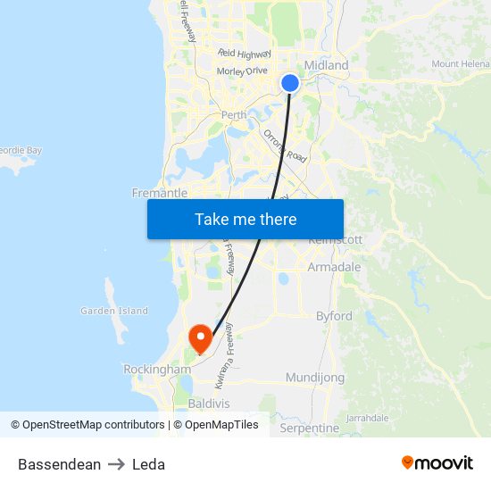 Bassendean to Leda map