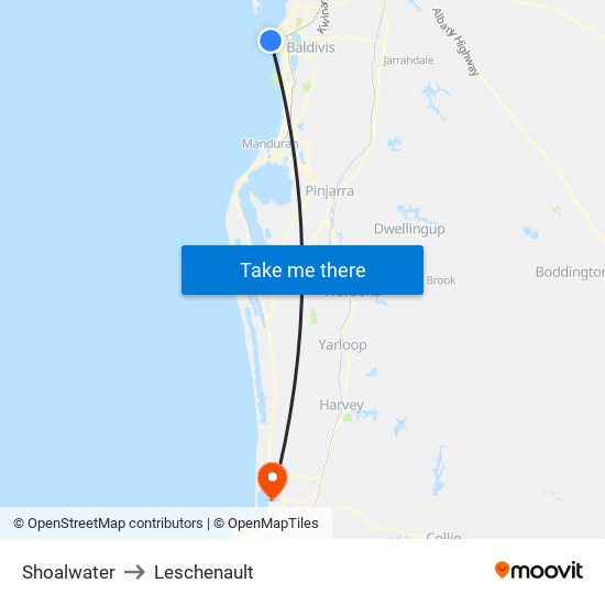 Shoalwater to Leschenault map