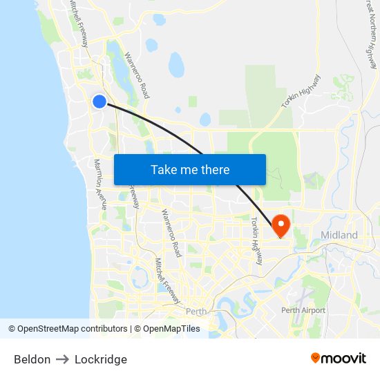 Beldon to Lockridge map