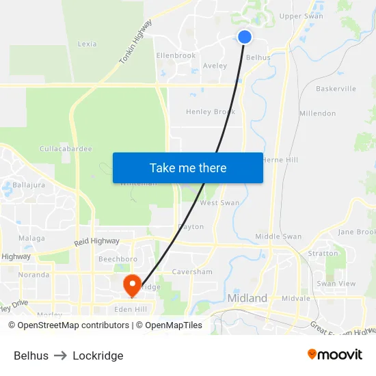 Belhus to Lockridge map