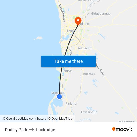 Dudley Park to Lockridge map