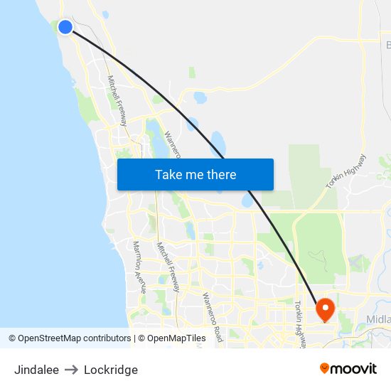 Jindalee to Lockridge map