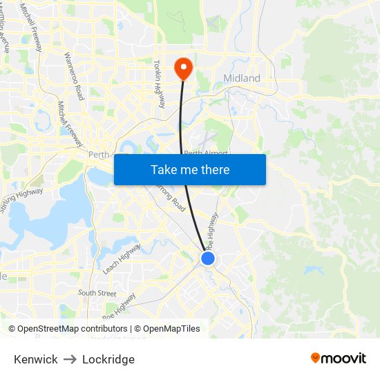 Kenwick to Lockridge map