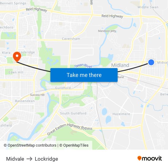 Midvale to Lockridge map
