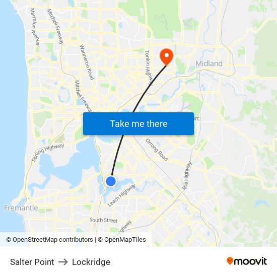 Salter Point to Lockridge map