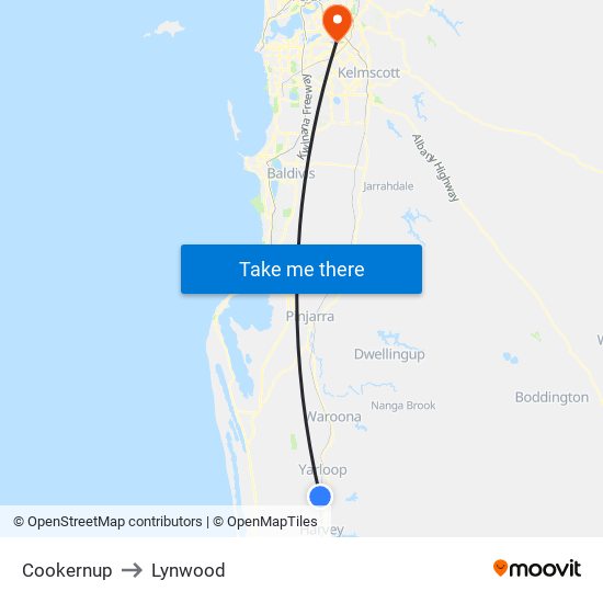 Cookernup to Lynwood map