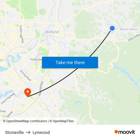 Stoneville to Lynwood map