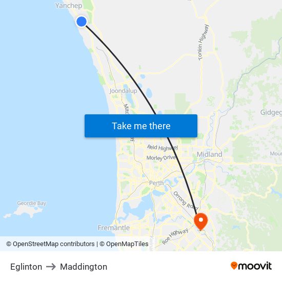 Eglinton to Maddington map