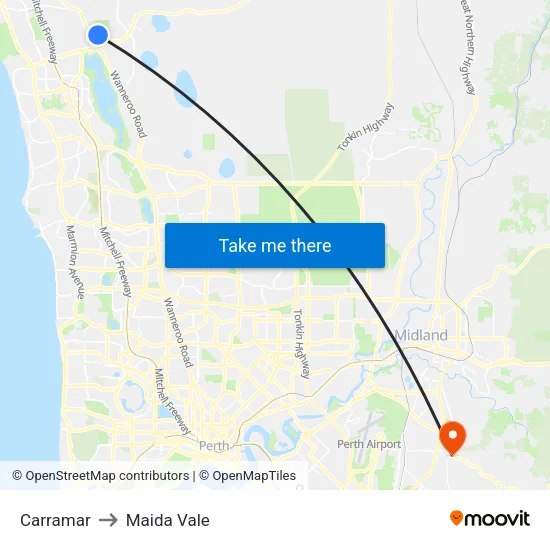 Carramar to Maida Vale map