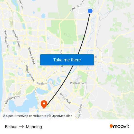 Belhus to Manning map