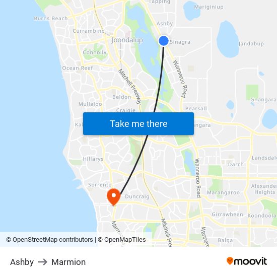 Ashby to Marmion map