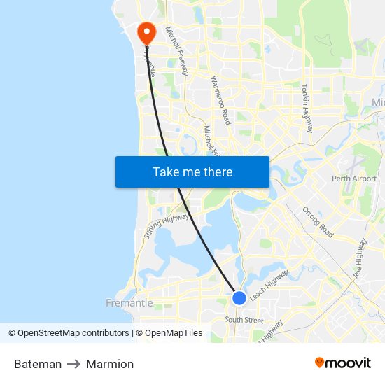 Bateman to Marmion map