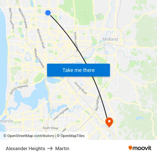 Alexander Heights to Martin map