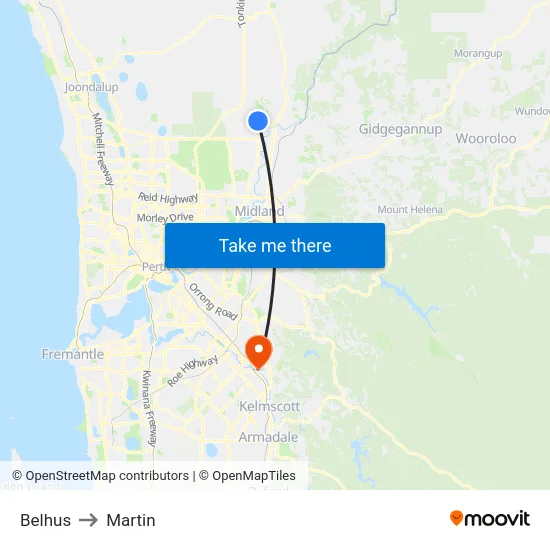 Belhus to Martin map