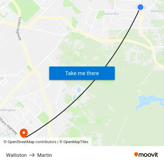 Walliston to Martin map