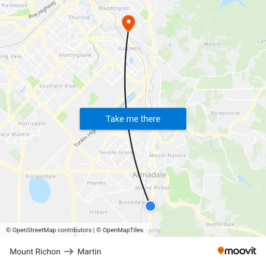 Mount Richon to Martin map