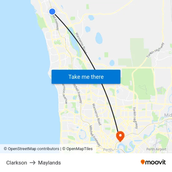 Clarkson to Maylands map