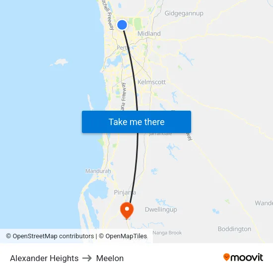 Alexander Heights to Meelon map