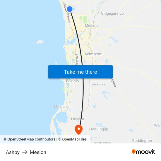 Ashby to Meelon map