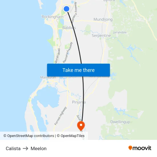 Calista to Meelon map