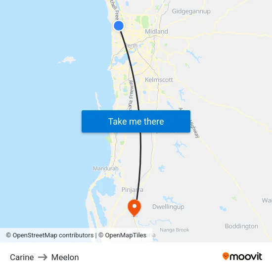 Carine to Meelon map