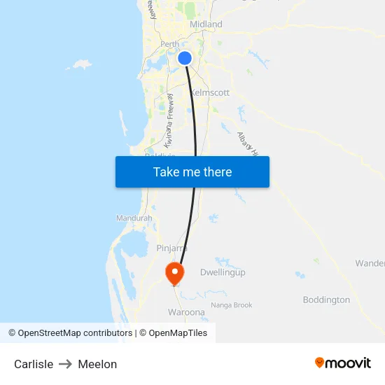 Carlisle to Meelon map