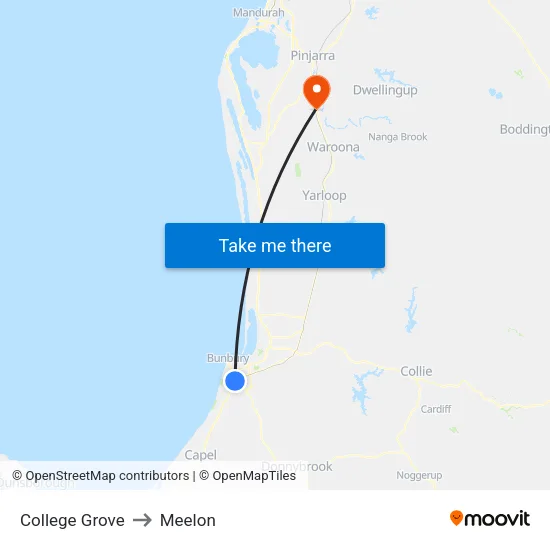 College Grove to Meelon map