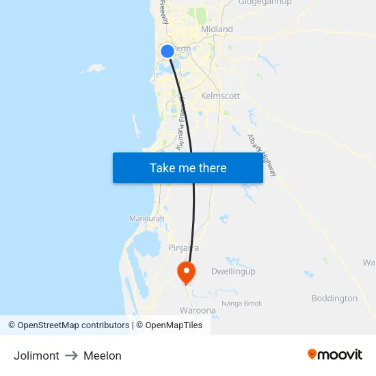 Jolimont to Meelon map