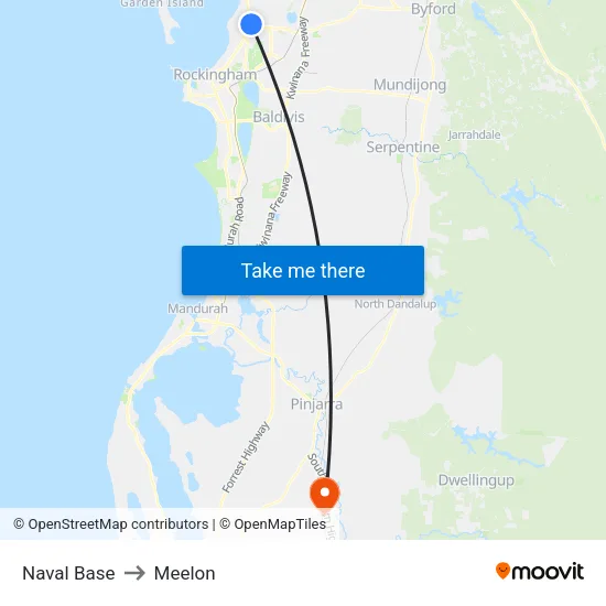 Naval Base to Meelon map