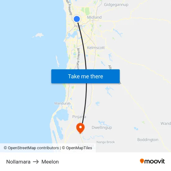 Nollamara to Meelon map