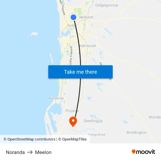 Noranda to Meelon map