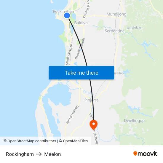 Rockingham to Meelon map